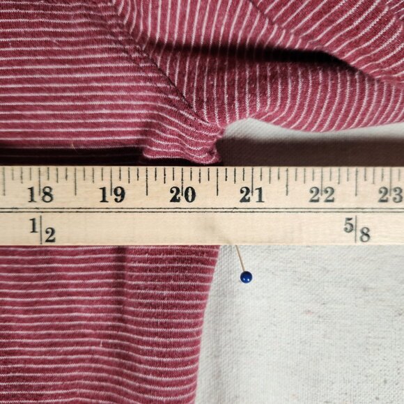 Howe Creative Workforce Cardigan Mens Large Striped Pockets Red Burgundy FLAW - Picture 5 of 16